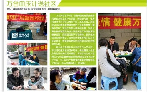 健康調查員為居民測量血壓 健康調查員為居民測量血壓